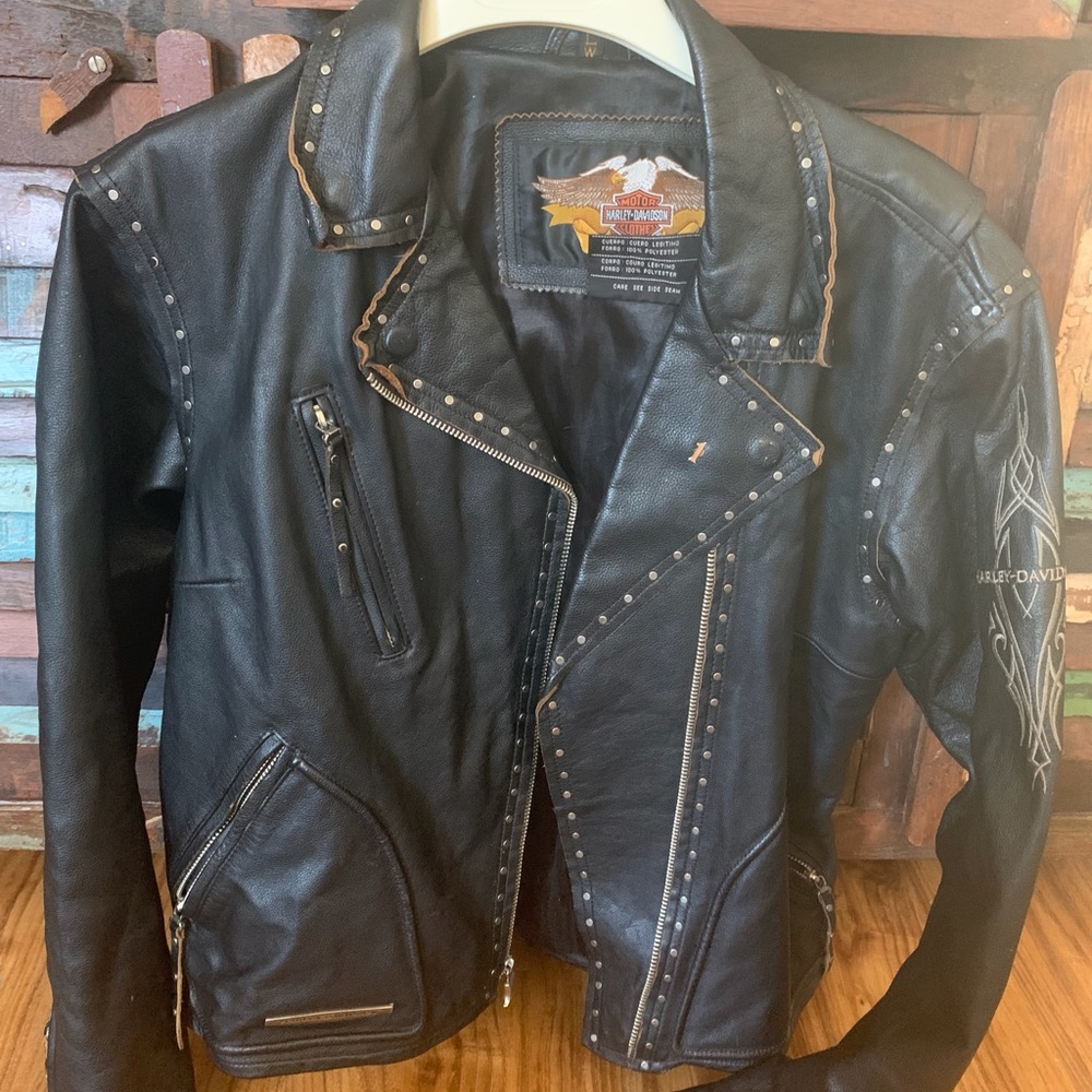 Vintage Harley Davidson Leather Motorcycle Jacket.  Good Condition.